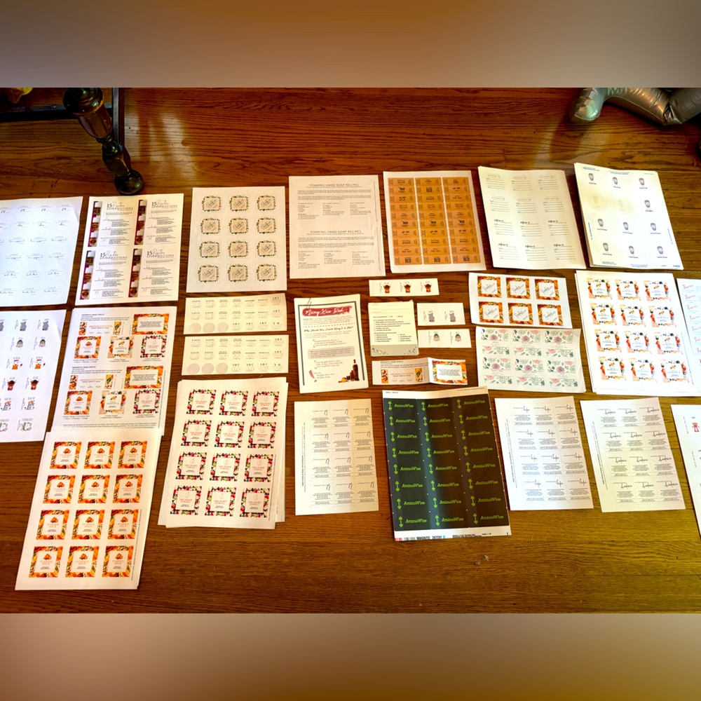 Young Living Oil Large Lot Of Sticker Labels Thieves Rollers Sprays DIY Classes